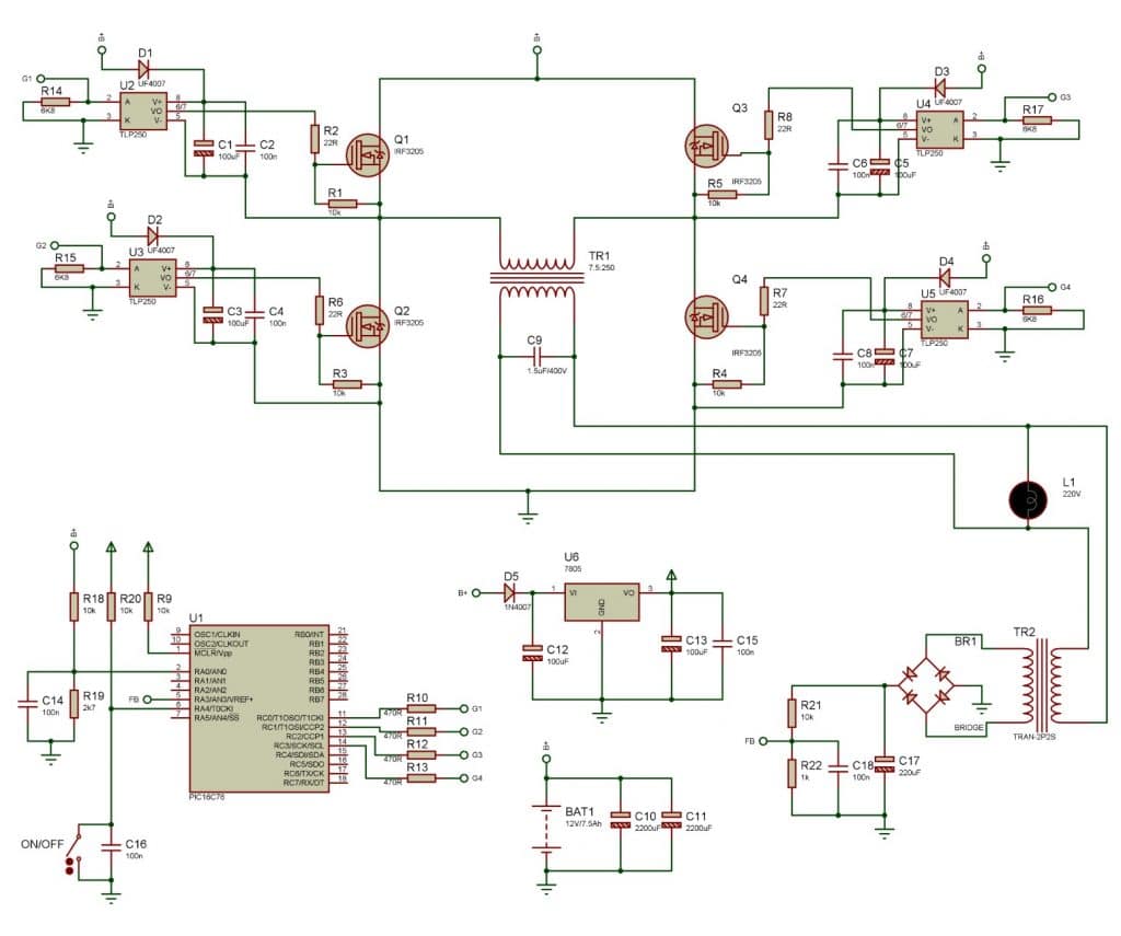 Pure sine wave inverter circuit diagram