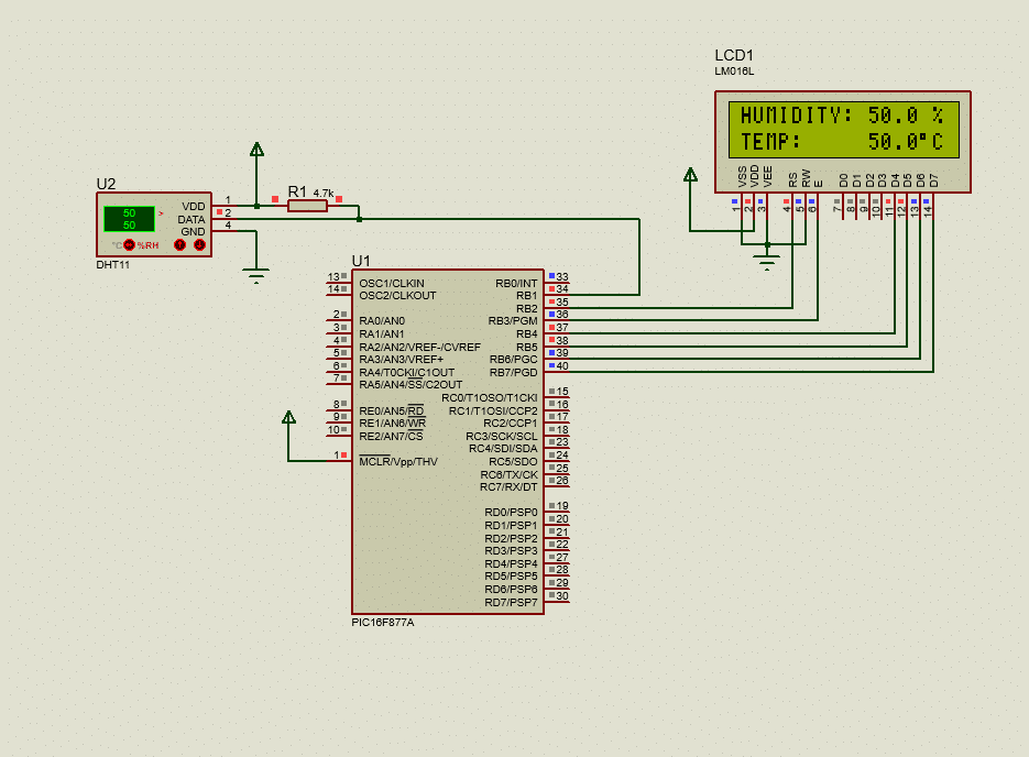 DHT11 sensor and PIC micro-controller