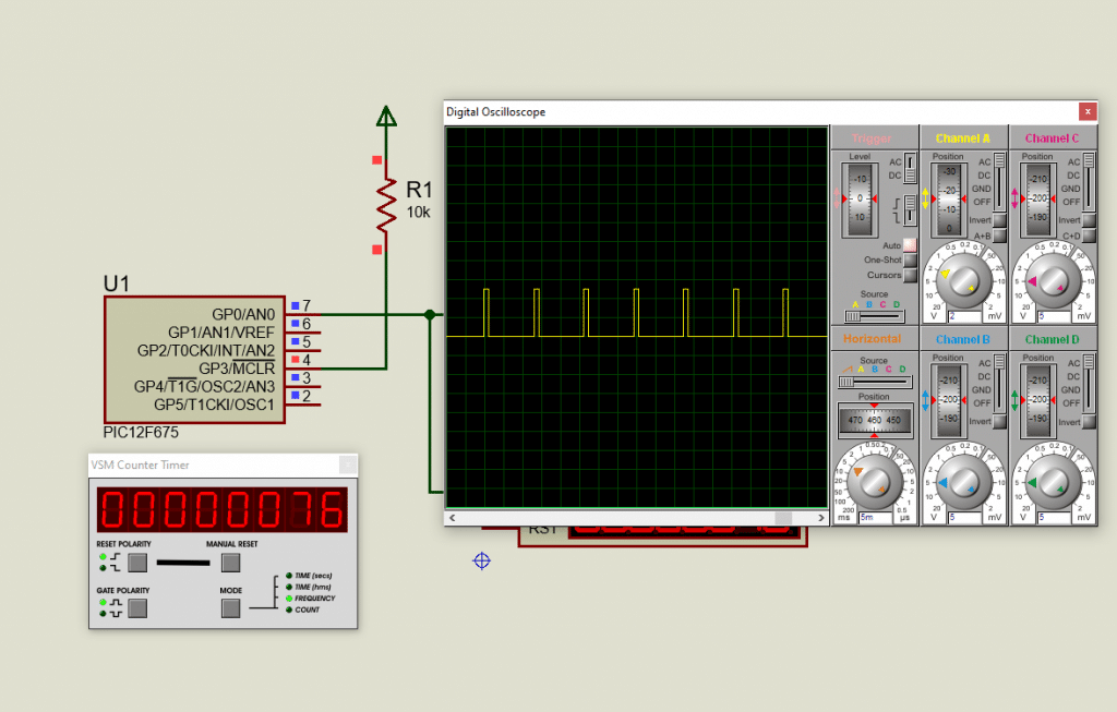 PWM output from PIC12F675