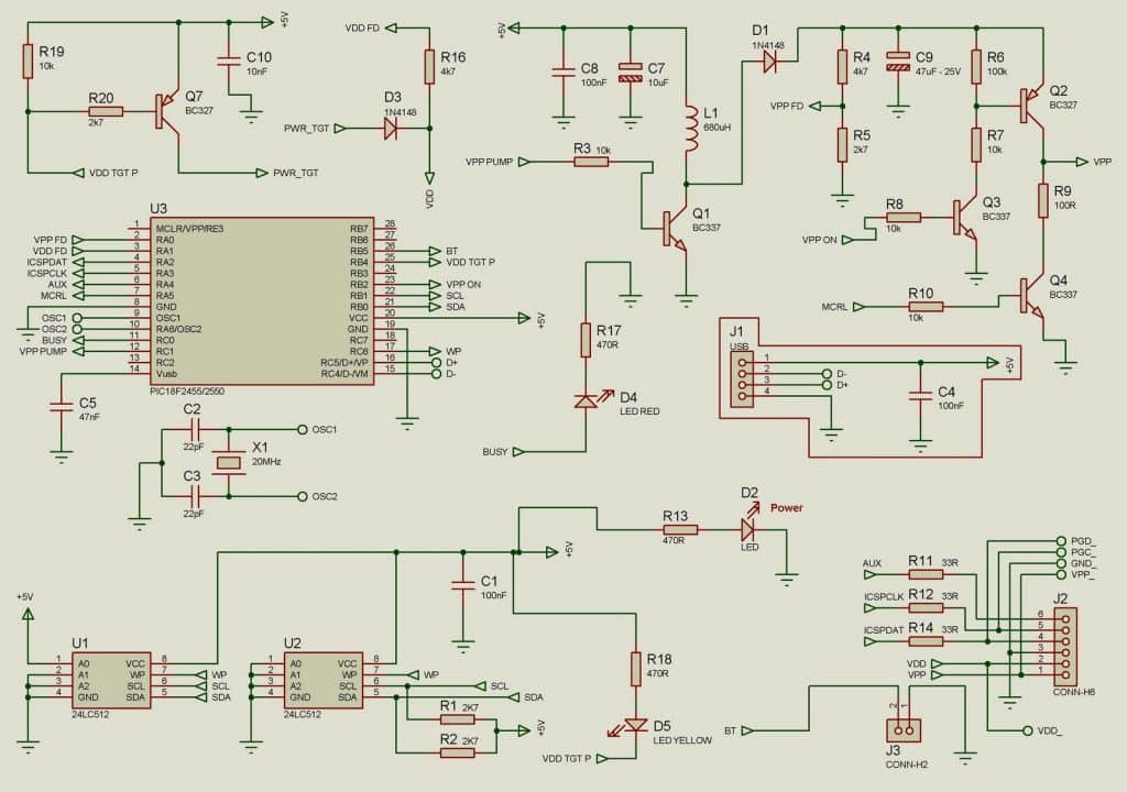 PICKit2 Circuit diagram