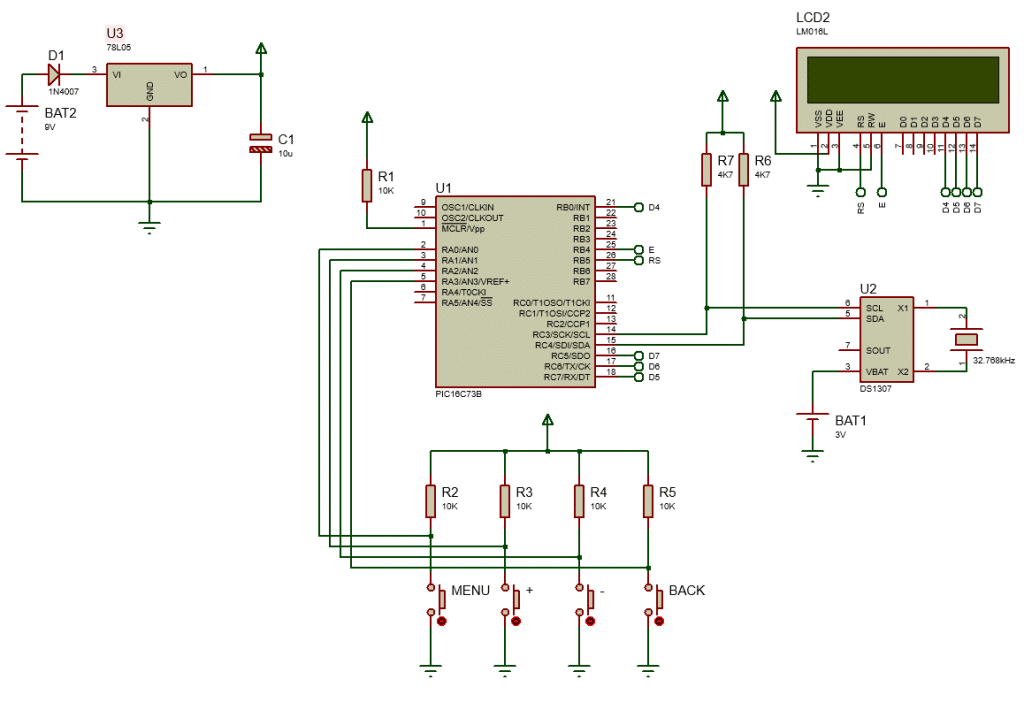 Digital Clock with ds1307 and PIC16F73