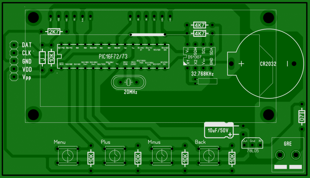 Digital clock using ds1307 and PIC16F73