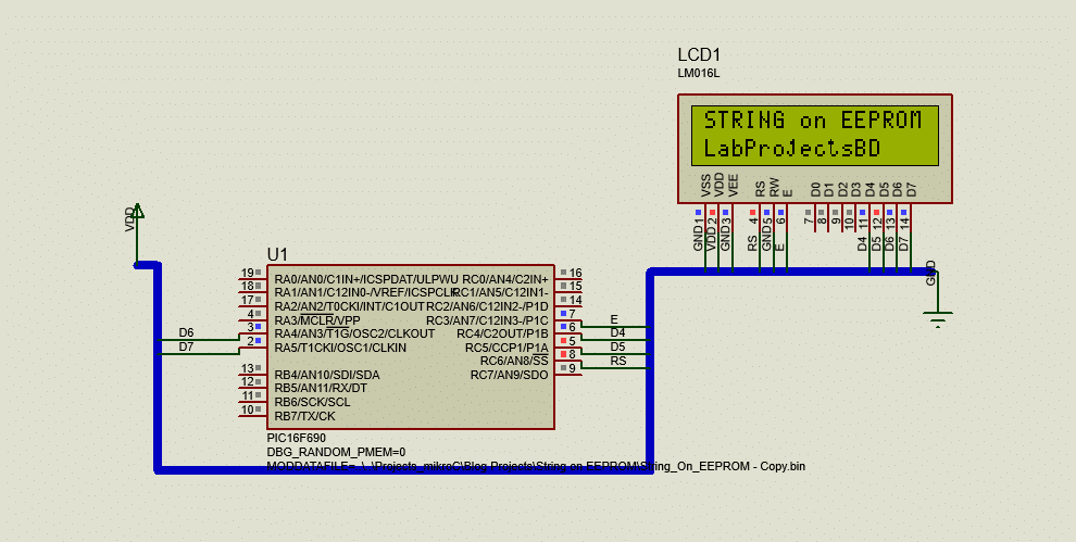 String in the EEPROM with PIC microcontroller and mikroC compiler