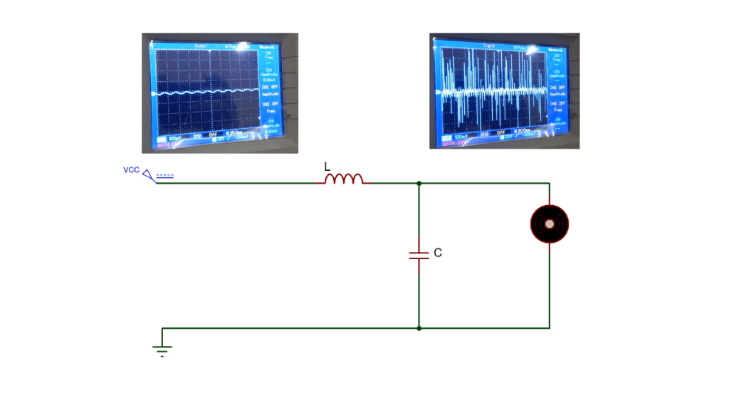 How LC filter Reduces noise from DC motor