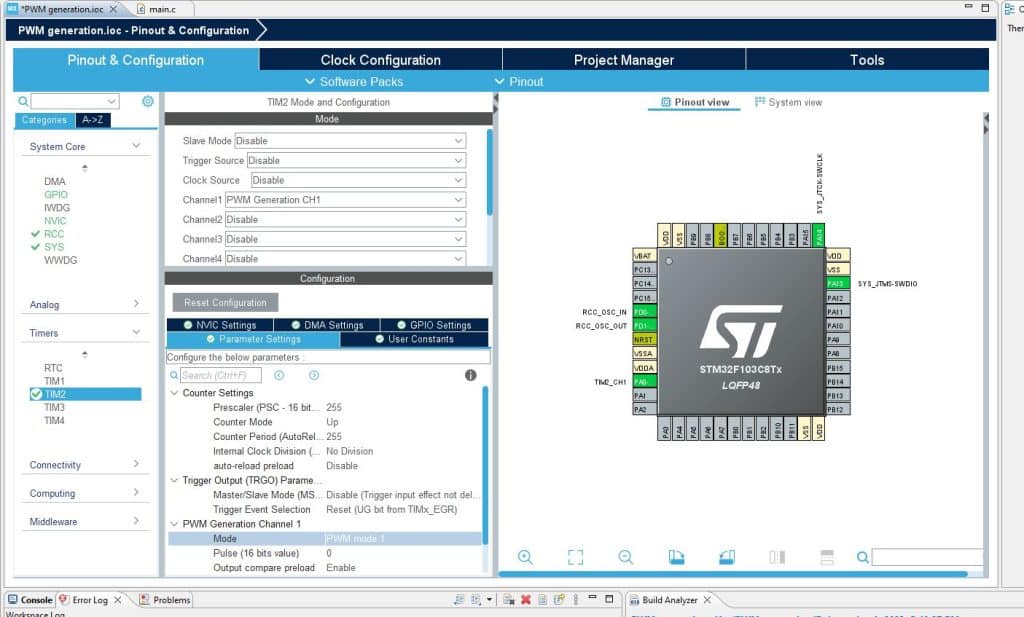 PWM Generation with STM32