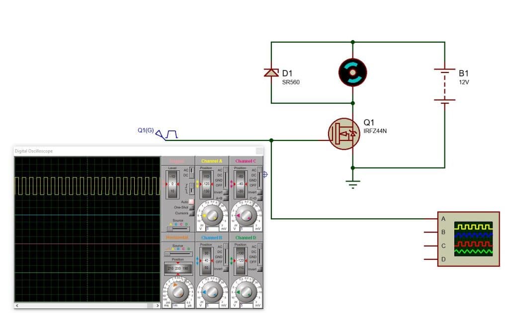 DC motor driver with PWM