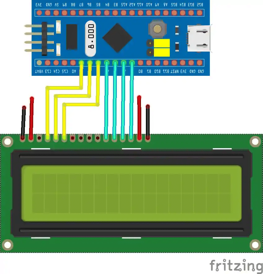 How to interface a 16x2 LCD with an STM32