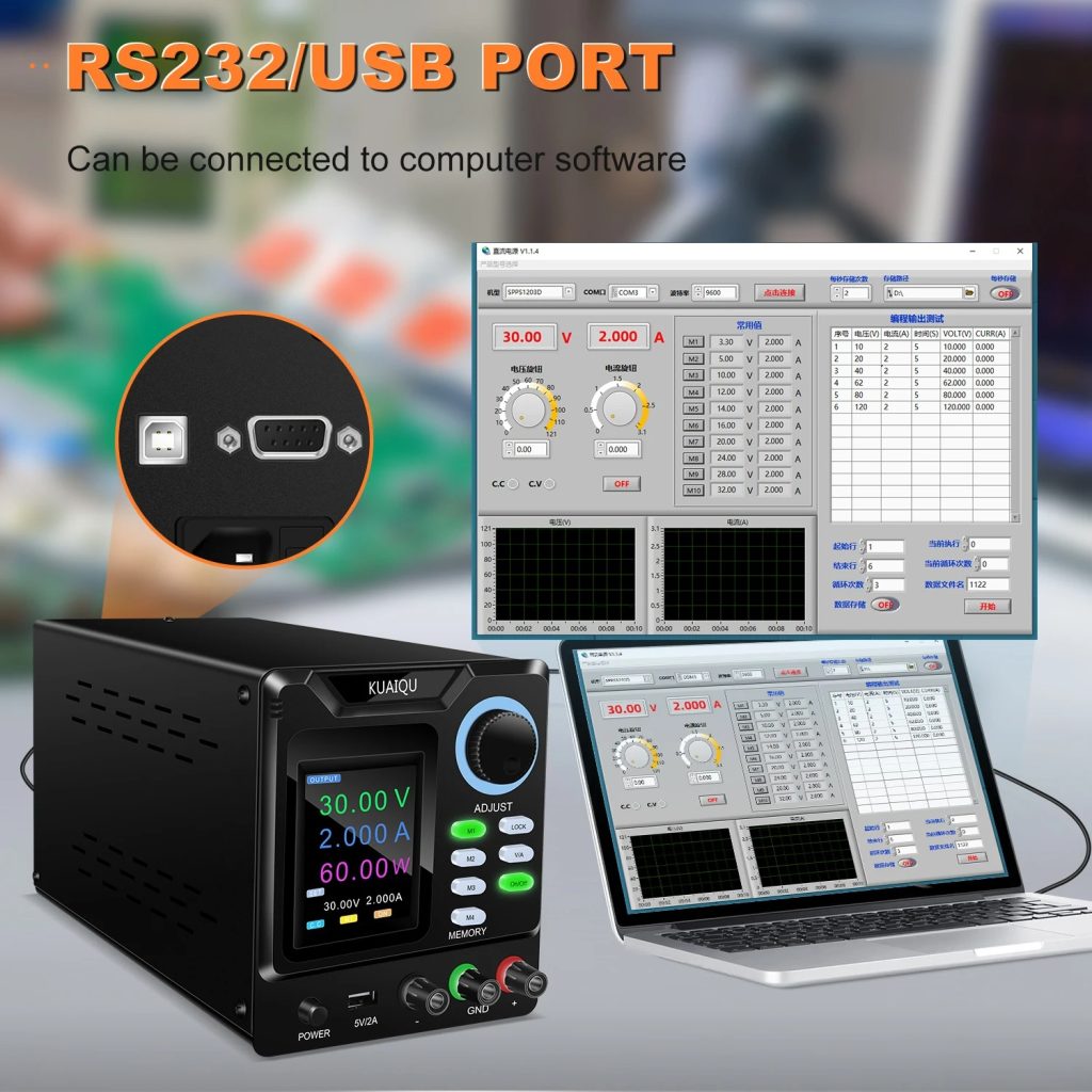 KUAiQU 30V 10A Programmable DC Power Supply