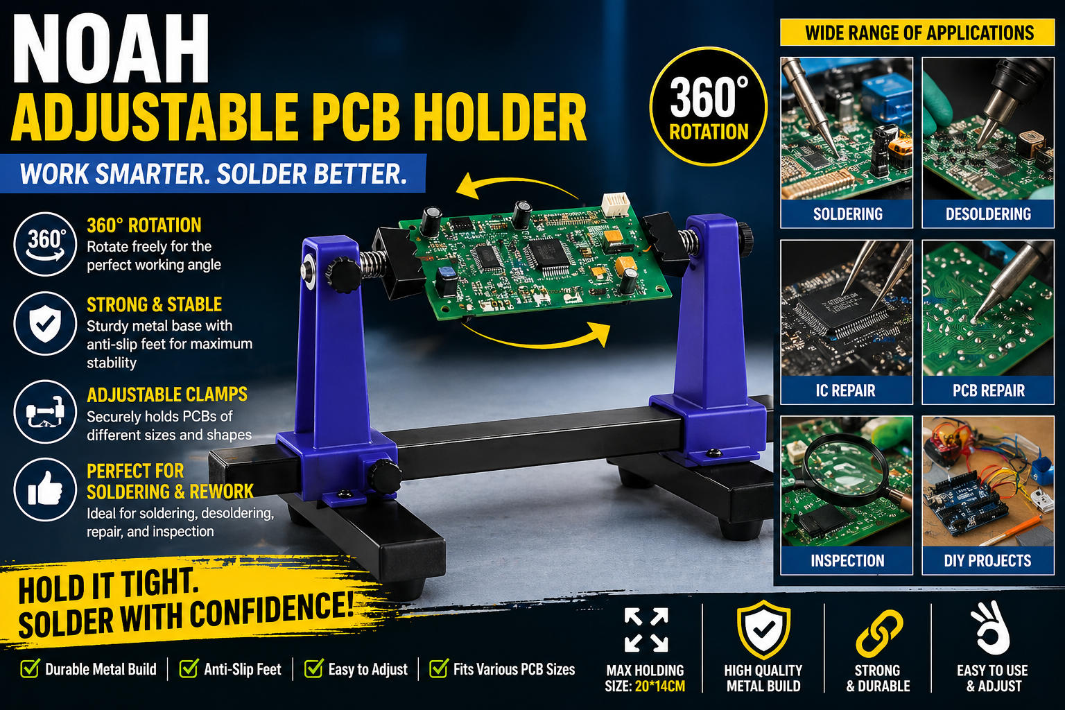 Adjustable PCB Holder Circuit Board Clamp