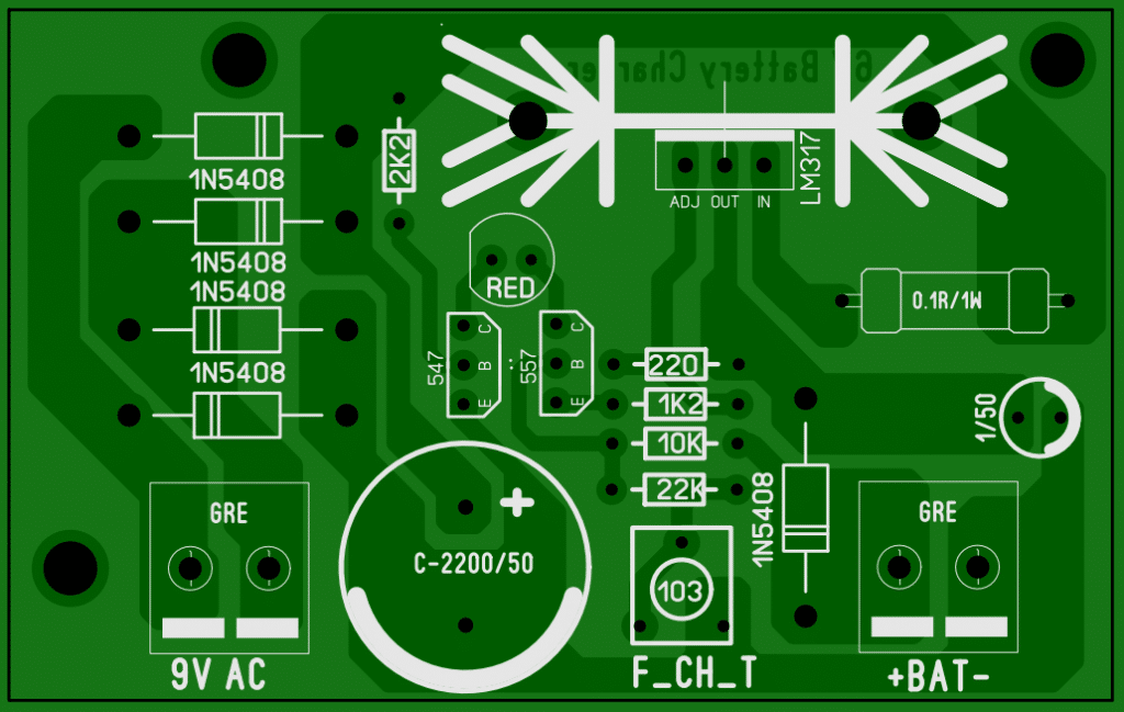 PCB for 6V Lead-Acid battery charger